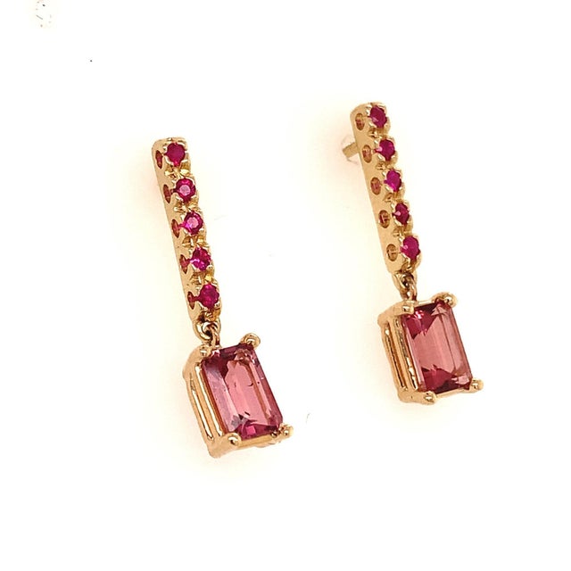 Rubellite Tourmaline Ruby Earrings 14k Gold 1.25 TCW Certified For Sale - Image 18 of 18