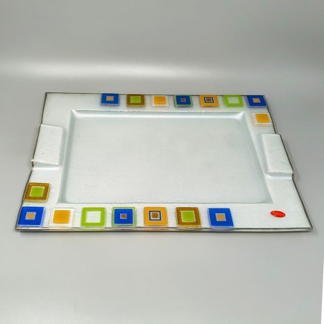 Glass Vintage Italian Astonishing Tray in Murano Glass by Albatros, 1970s For Sale - Image 7 of 10