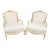 Drexel Heritage Louis XV French Armchairs Linen For Sale