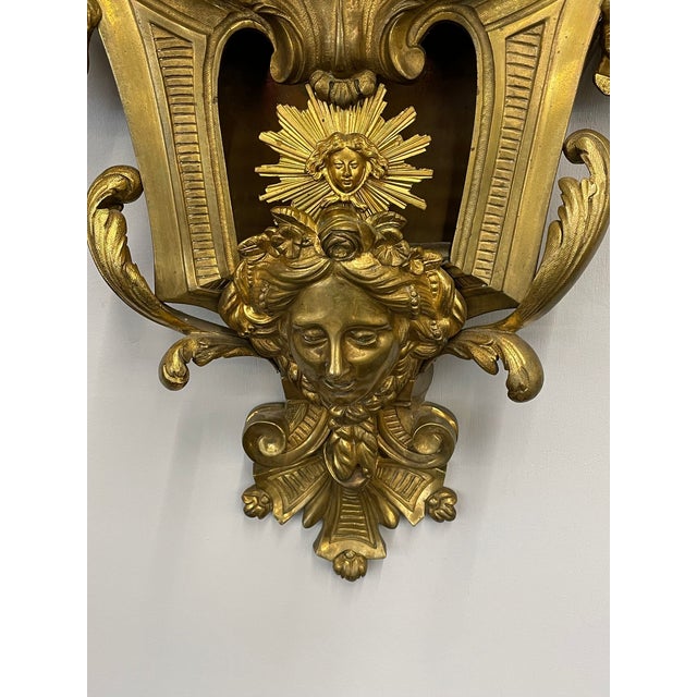 Bronze Louis Xv, Figural Cartel Clock, Dore Bronze, France, 19th/20th C. For Sale - Image 8 of 11