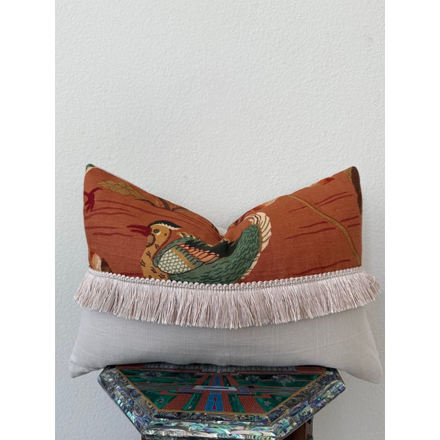 Japanese Lotus Lacquer Lumbar 12" X 24" For Sale - Image 3 of 4