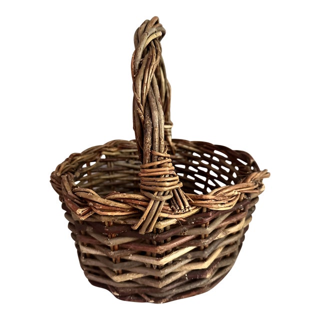 Hand Weaved Wood Basket Chairish