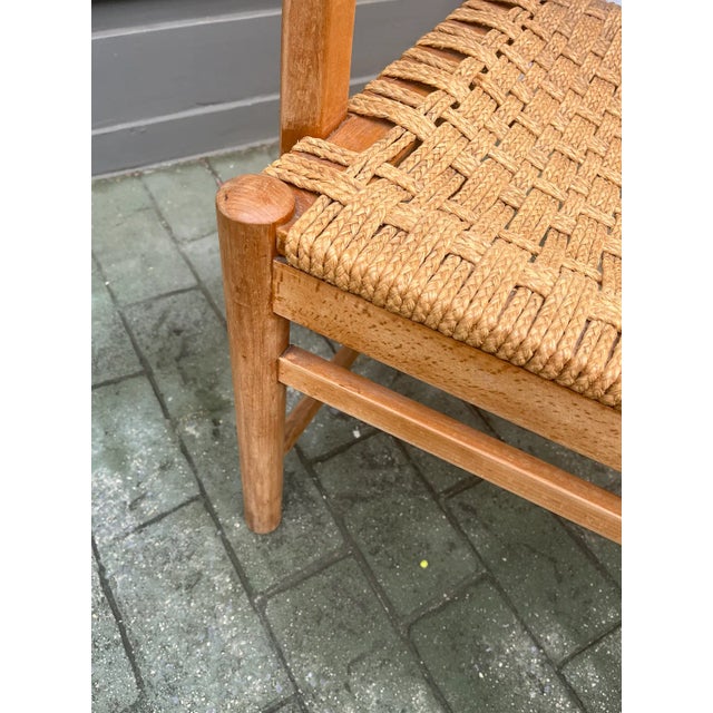 Mid 20th Century Danish Beech and Rope Armchair For Sale - Image 10 of 11