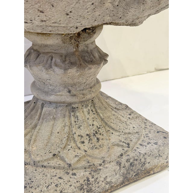 English Garden Stone Planter Pot or Urn With Acanthus Relief - Three Available For Sale - Image 9 of 11