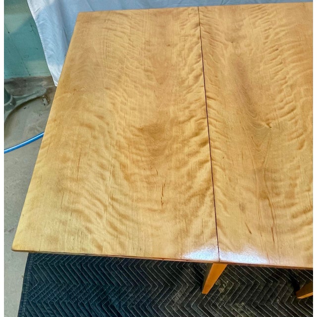 Curly/Tiger Maple Pennsylvania Bench Made Vintage Double Gate Leg Table For Sale - Image 6 of 18