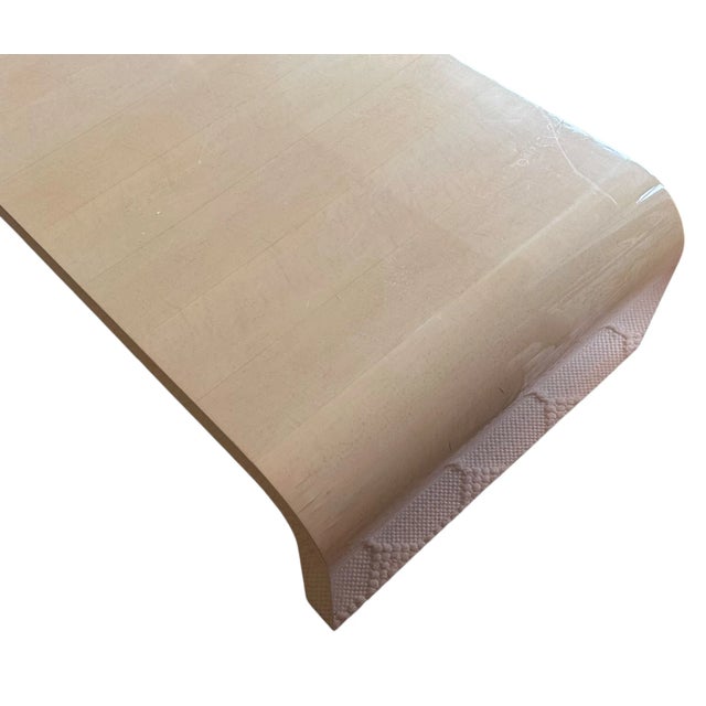 Mid-Century Modern Mid Century Modern Waterfall Beige Lacquer Cocktail Coffee Table For Sale - Image 3 of 3