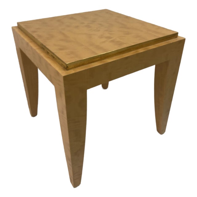 Todd Hase Gene I Cocktail Table in Anigre Marquetry and Gold Leaf For Sale
