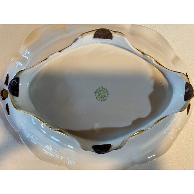 Postmodern Antique Nippon Morimura Hand Painted Porcelain Bowl C1891-1921 Gold & Florals For Sale - Image 3 of 4