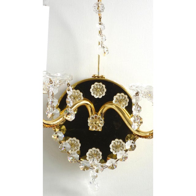 Antique Brass and Lead Crystal Wall Lamps from Palwa, 1960s, Set of 2 For Sale - Image 6 of 7