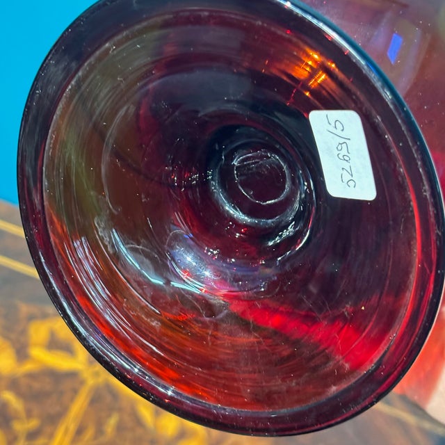 Red Antique Ruby Red Murano Glass Vase by Vittorio Zecchin for Cappellin, 1920s For Sale - Image 8 of 17