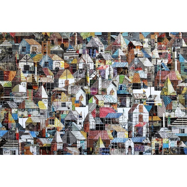 Sublime 2154 - Layered Contemporary Landscape Abstract Cityscape Mixed-Media Painting by TaeHo Kang For Sale - Image 10 of 10