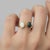 White Toi Et Moi Gemstone Ring: White Opal and Black Opal, Size 7.5 For Sale - Image 8 of 9