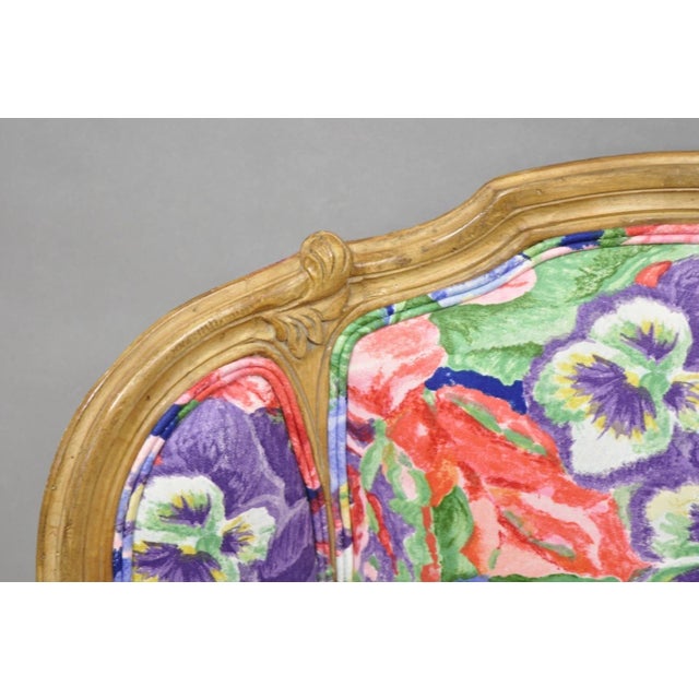 Vintage French Louis XV Country Provincial Floral Chintz Bergere Lounge Chair For Sale - Image 4 of 14