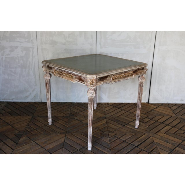 1930s 1930s Italian Neoclassical Leather-Top Game Table / Center Table For Sale - Image 5 of 18