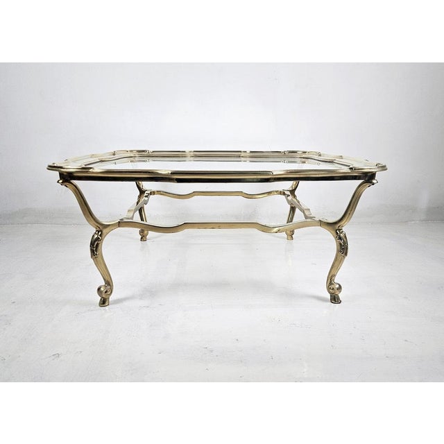 1980s Italian Glass and Cast Bronze Coffee Table, 1980s For Sale - Image 5 of 12