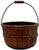 American Great Antique American Hand Made Steam Bent Oak Maine Apple Farm Gathering Basket With Excellent Patina For Sale - Image 3 of 18