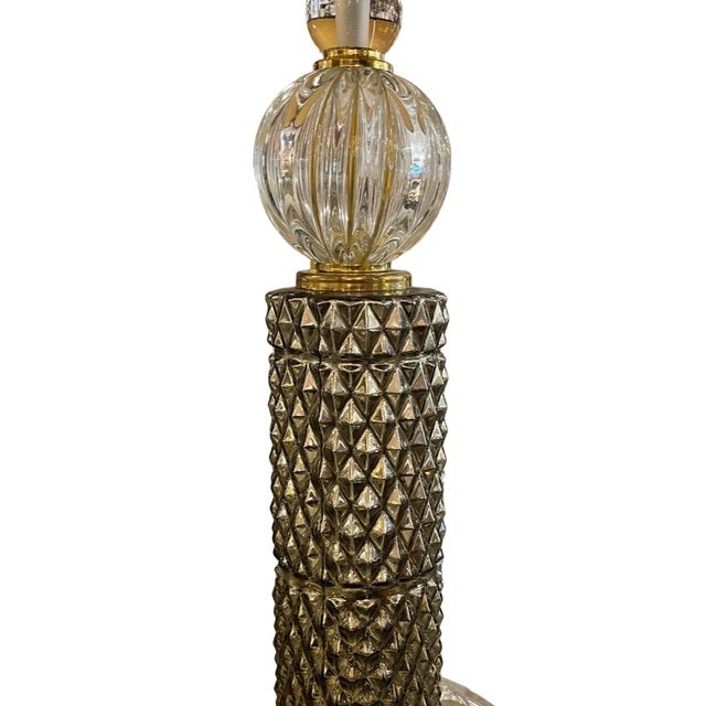 Murano and Brass Lamps, 1970s, Set of 2 For Sale - Image 4 of 6