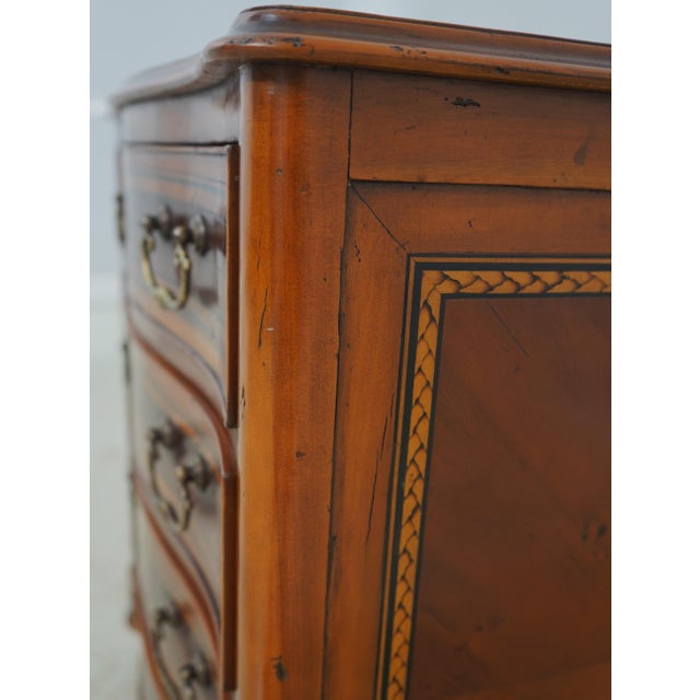 Pair of Alfonso Marina Mahogany Bow Front Inlaid Nightstands For Sale - Image 12 of 18