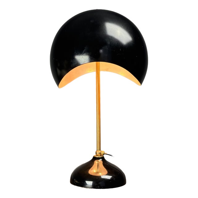 Mid-Century Italian Scallop Mushroom Wavy Brass Table Lamp, 1960s For Sale