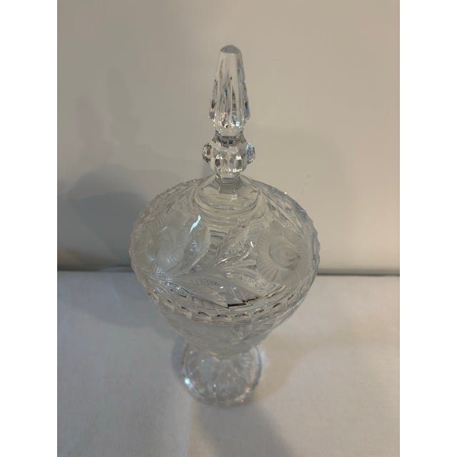 1970s Vintage Lead Crystal Candy Dish and Lid " Rose Collection" For Sale - Image 5 of 8