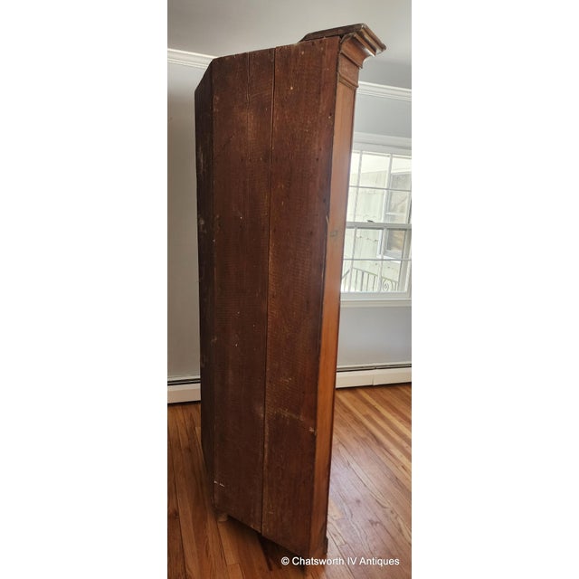 Antique Mid 19th Century Painted & Washed American Pine Primitive Corner Cabinet Cupboard, C1850 For Sale - Image 14 of 18