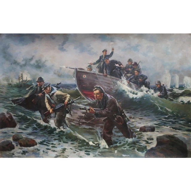 Soviet Marines Oil Painting, Ukrainian Artist, 1970s 113-173 For Sale