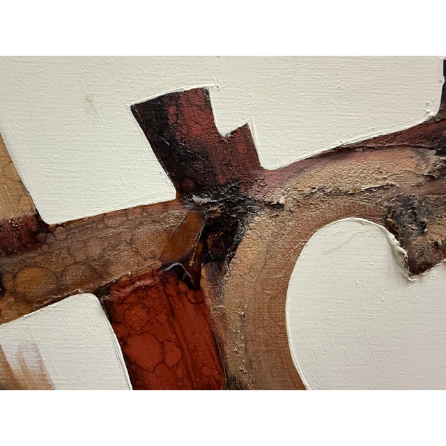 1970s Mid-Century Modern Abstract O/C Oversized Painting on Canvas by Frank Walcutt. For Sale - Image 5 of 12