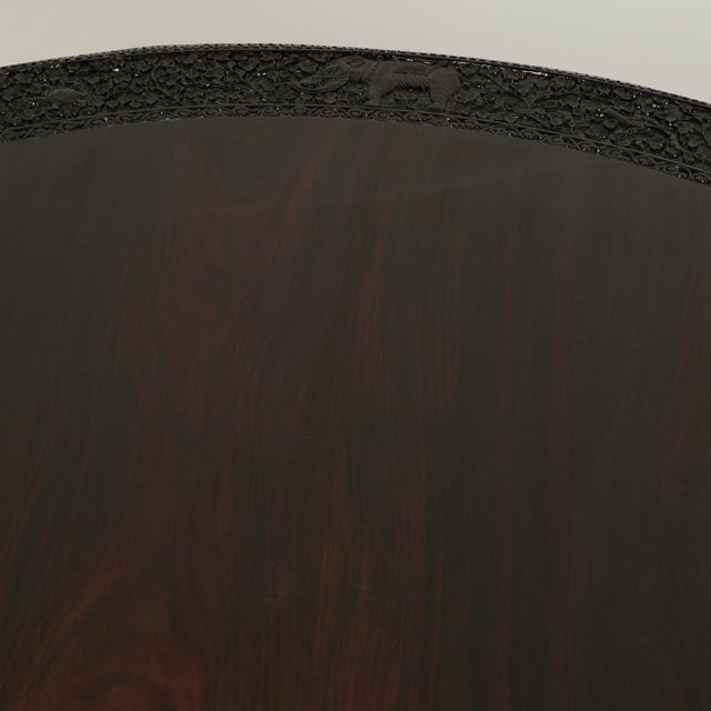 Antique Burmese Anglo Indian Style Carved Rosewood Table For Sale - Image 11 of 15