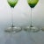 Midcentury set of 4 clear and olive green fluted champagne glasses, no makers mark, in excellent condition. 9.25"H X2"D