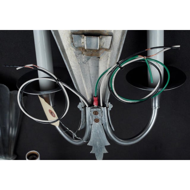 Silver 1980s Art Deco Pewter Two Arm Wall Sconces - a Pair For Sale - Image 8 of 8