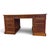 Twin Pedestal Desk with Burgundy Leather Top For Sale - Image 4 of 9
