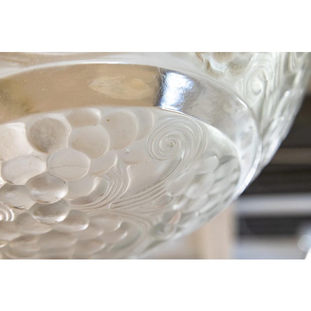 René Lalique Signed Art Deco St Vincent Frosted Crystal Pendant Light Fixture For Sale In Detroit - Image 6 of 10