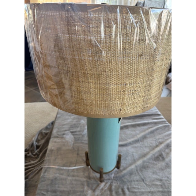 Coastal Boca Celadon Lamp For Sale - Image 10 of 10