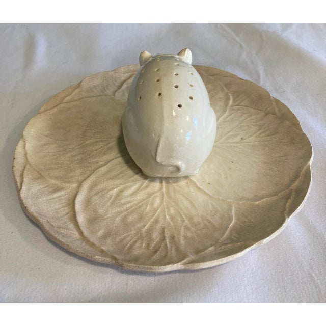 Early 20th Century Vintage Majolica Pig Ceramic Canape Plate For Sale - Image 5 of 9