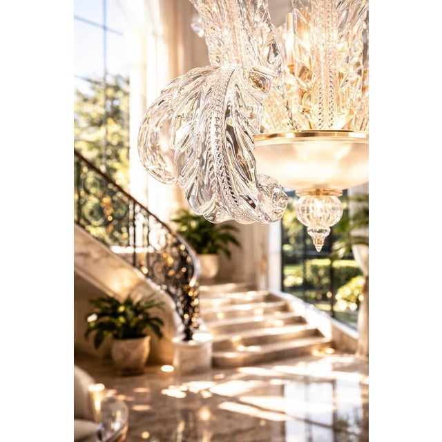 Art Deco Murano Glass Chandelier, 1940s For Sale - Image 6 of 13