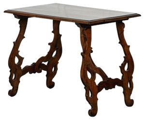 19th Century Spanish Walnut Trestle Table, 1870s