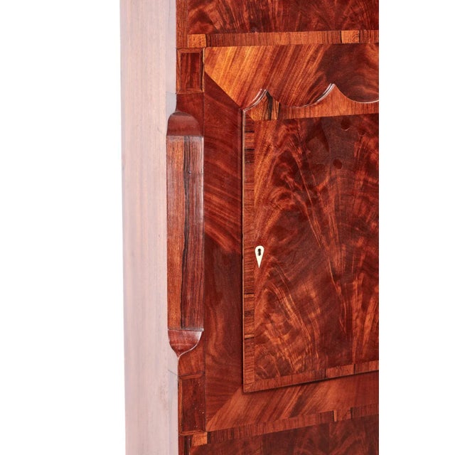 Antique Mahogany 8 Day Painted Face Longcase Clock For Sale - Image 6 of 12