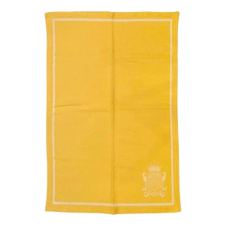 The Carlyle Hotel Nyc Frette Blanket Yellow Cotton For Sale