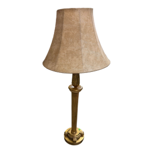 1960s Frederick Cooper Tall Gold Decorative Table Top Lamp W. Shade