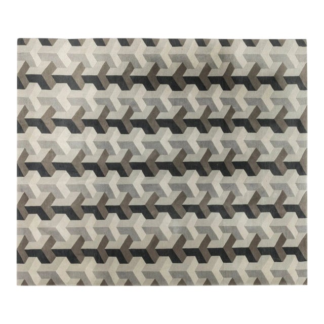 Vintage Verner Panton Ypsilon Rug With Gray Geometric Design - Rug & Kilim For Sale