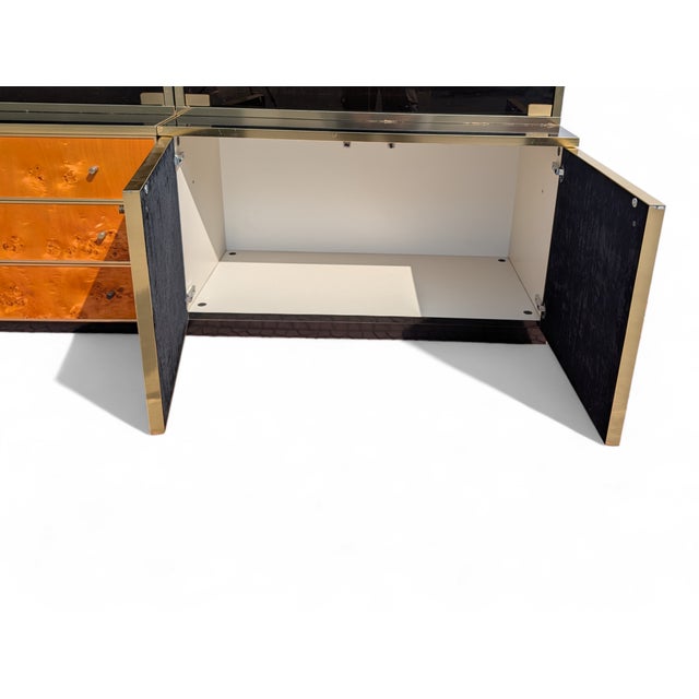 Wood Vintage Burl Wood Display Cabinet, 1980s For Sale - Image 7 of 14