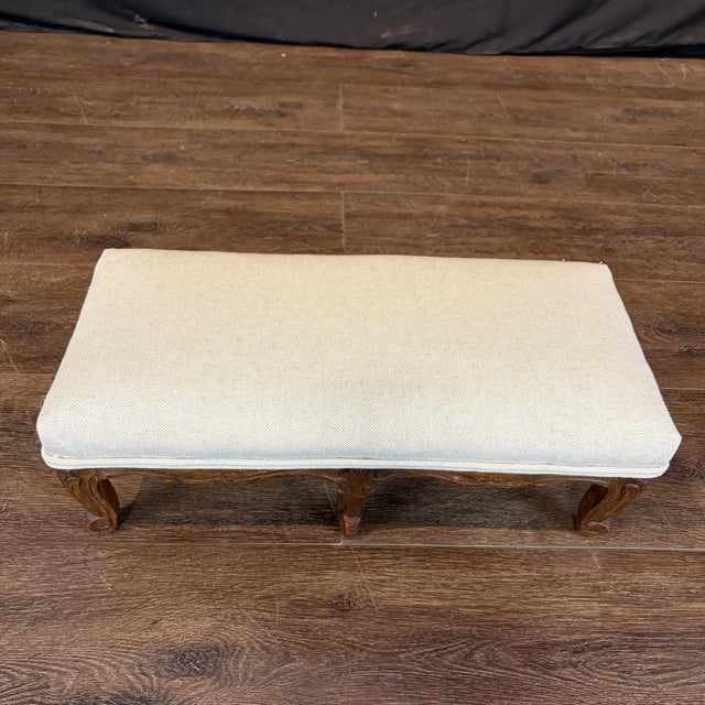 1900 - 1909 French Louis XV Petite Carved Walnut Footstool or Footrest For Sale - Image 5 of 9