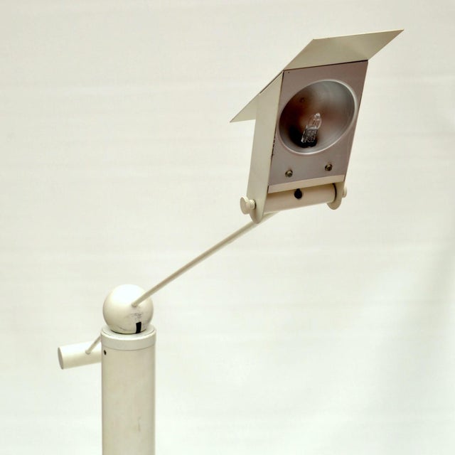 White Floor Lamp from Swiss Baltensweiler, 1960s For Sale - Image 10 of 16