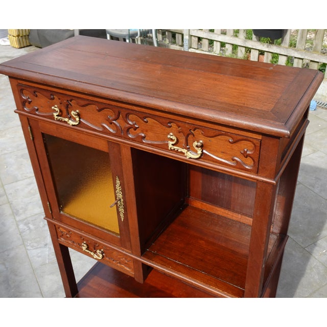 Art Nouveau Small Cabinet Display with Glass, 1920s For Sale - Image 17 of 18