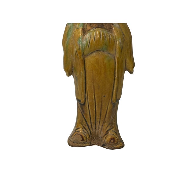 Small Chinese Oriental Ceramic Tong Style Lady Figure Display Art 2 For Sale - Image 4 of 7