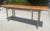 Authentic McGuire Vintage Rattan Console Table, Refinished Herringbone Wood Top For Sale In San Diego - Image 6 of 9