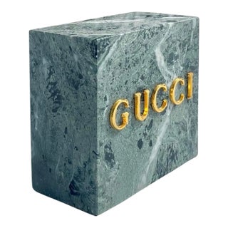 Verdi Green Marble 1970s Gucci Bookend, Minimalist Design, Circa 1970s For Sale