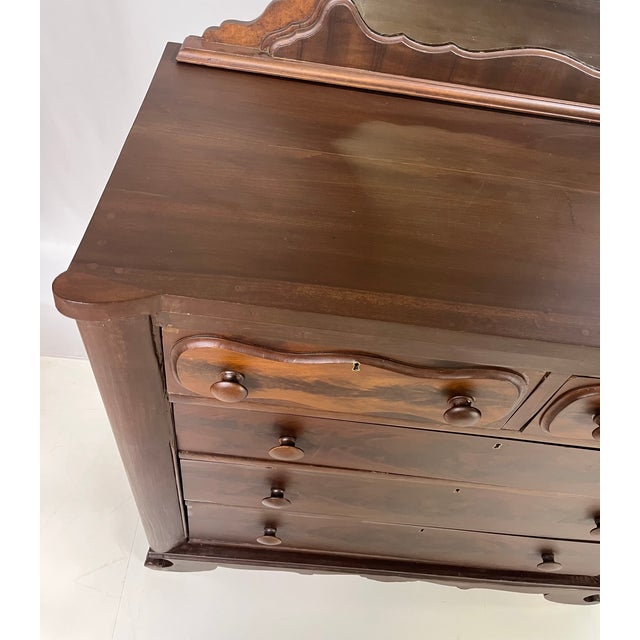 Antique American Empire Flame Mahogany Dresser For Sale - Image 14 of 17