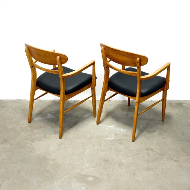 Lane “Acclaim” Walnut & Ash Pair of Armchairs For Sale - Image 9 of 10