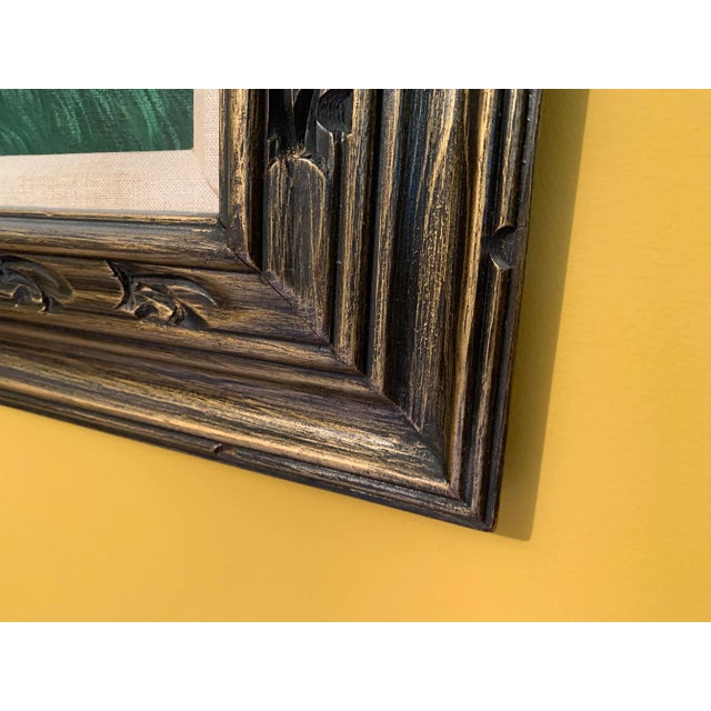 1960s Vintage Southeast Asian Workers Picking Rice Framed Painting For Sale - Image 9 of 10